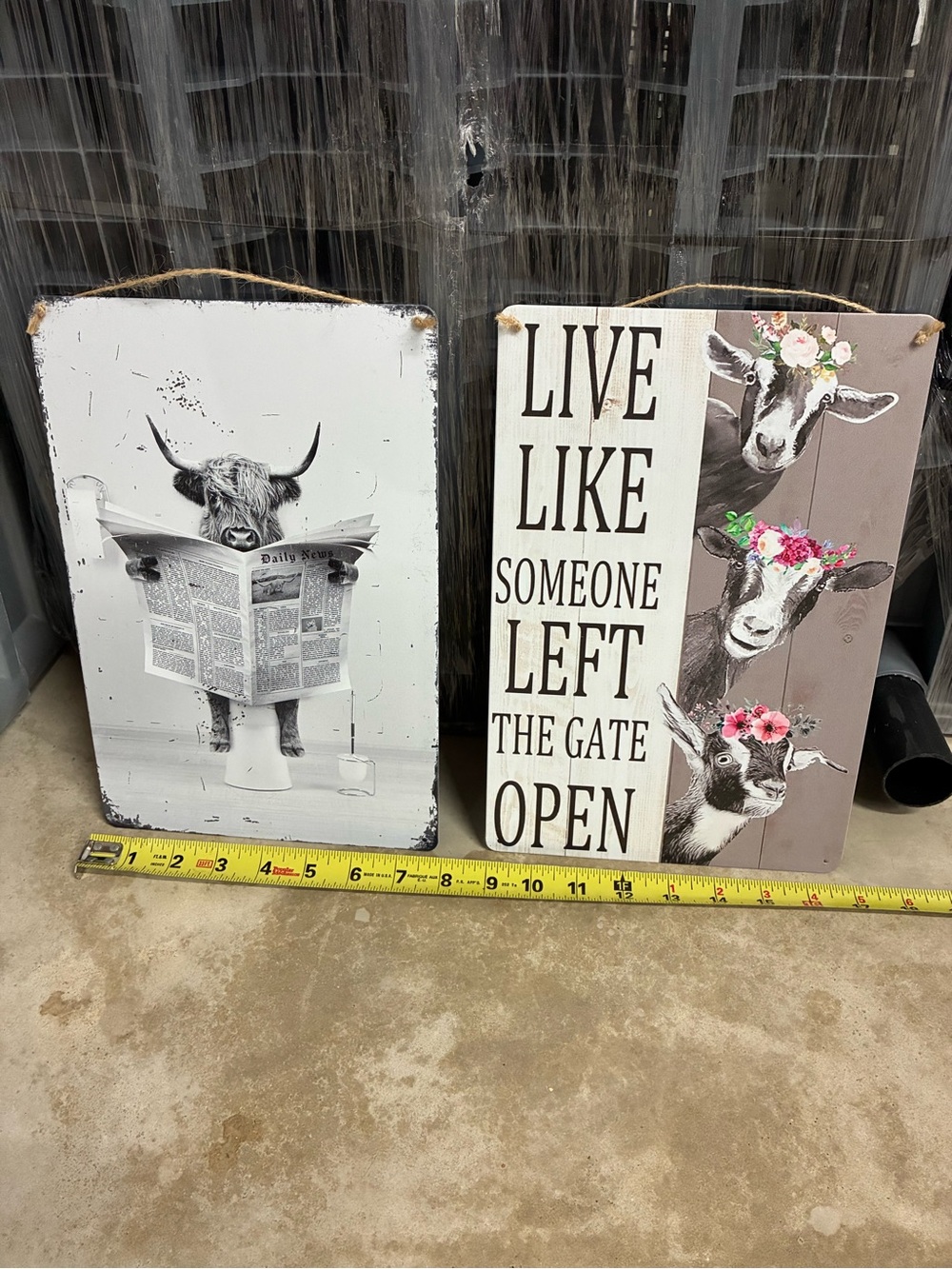 Farmhouse Metal Wall Decor Signs Set of 2
